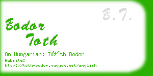 bodor toth business card